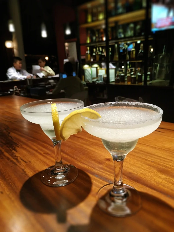 Our Margarita and Daiquiri coktails at Eagles' Nest Bar Java Hotel in Laoag