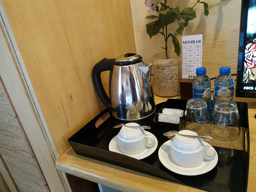 Boiler, coffee and tea stuff at Java Hotel in Laoag